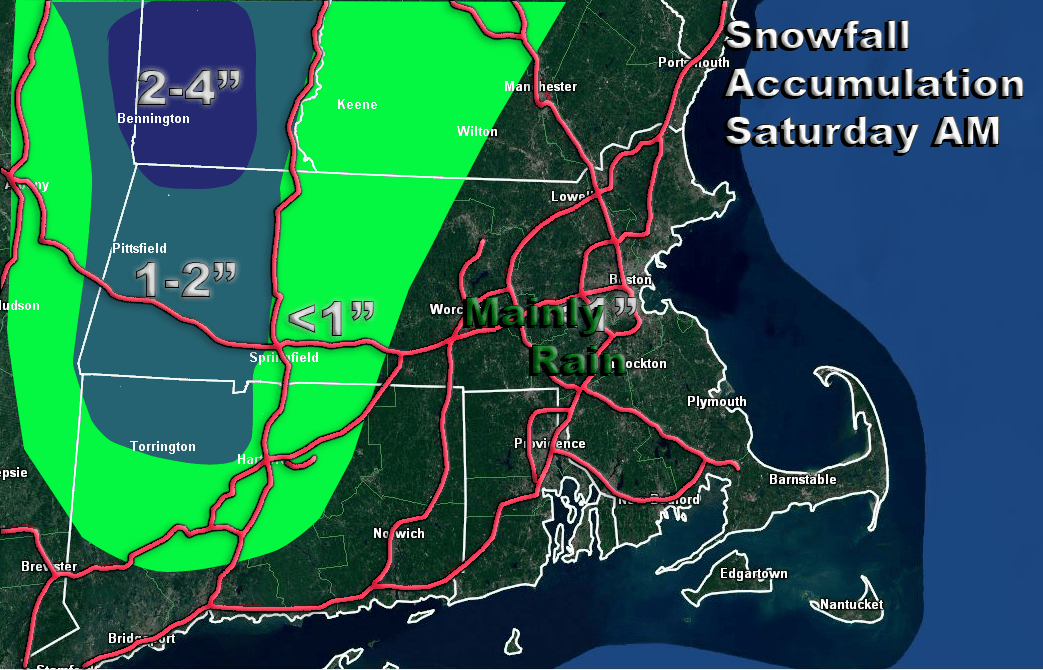 Snowfall forecast through Saturday 8am